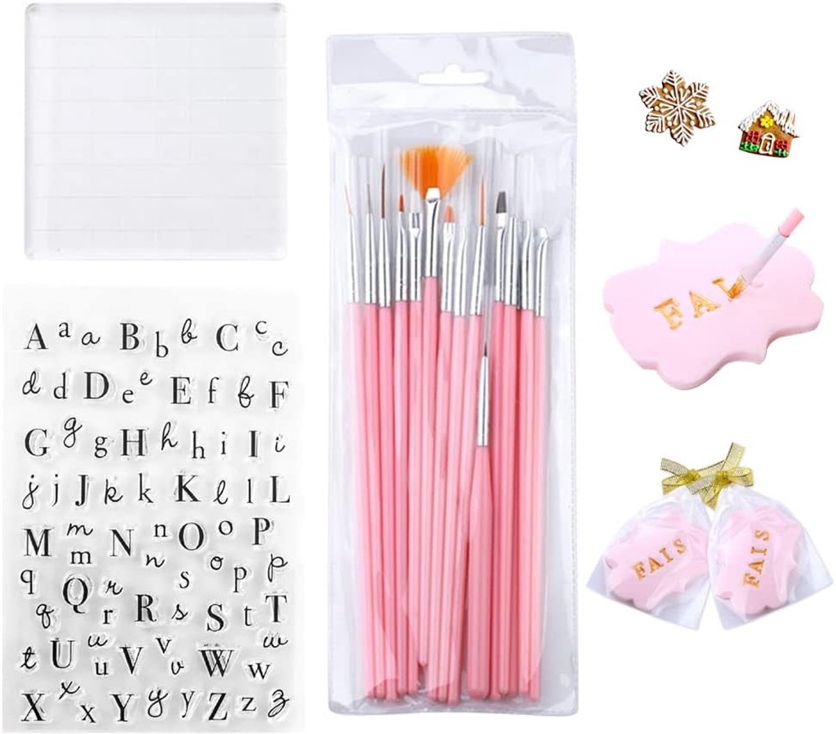 Stempel Tools Fondant Voor Cake Bakvormen Met Penseel Snijden Pen Voor Bakken