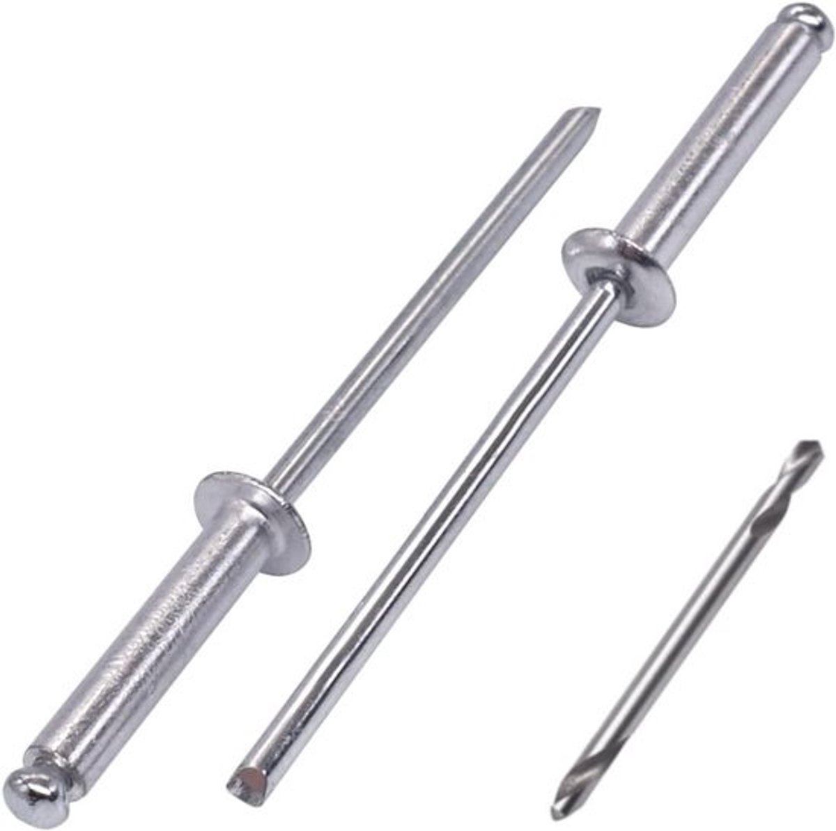 Set van 100 stuks Aluminium Blindklinknagels 3,2 x 16 mm met Stalen Doorn