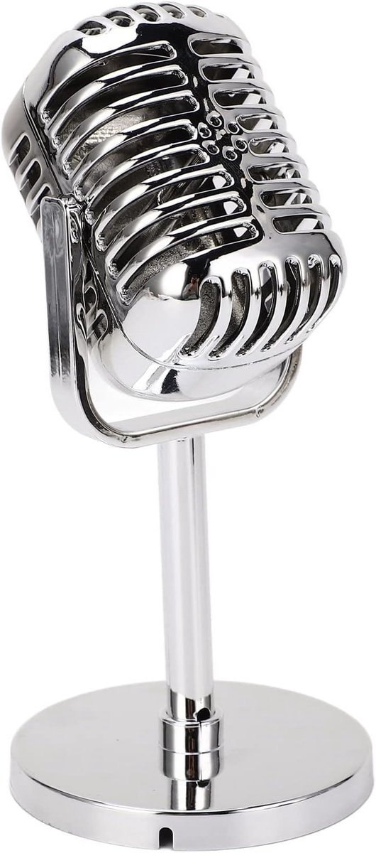 Retro Microfoonsteun, Klassiek Nep-microfoonmodel met Standaard, Podiumtafeldecor, Fotografie-rekwisieten Microfoon voor kostuum- en Rollenspel