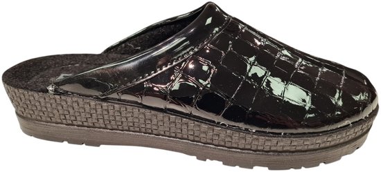 Rohde Reptielprint Muil Pantoffels - Dames - Zwart