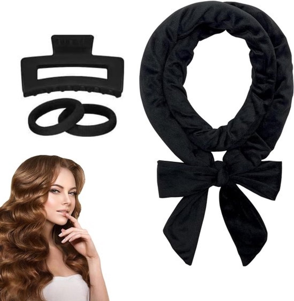 SnelShoppen - Curly Hair Curler Zonder Hitte met Haarspeld, Heatless Curls Band voor Lang en Middellang Haar, Zacht Velours, Ideaal voor Nachtrust