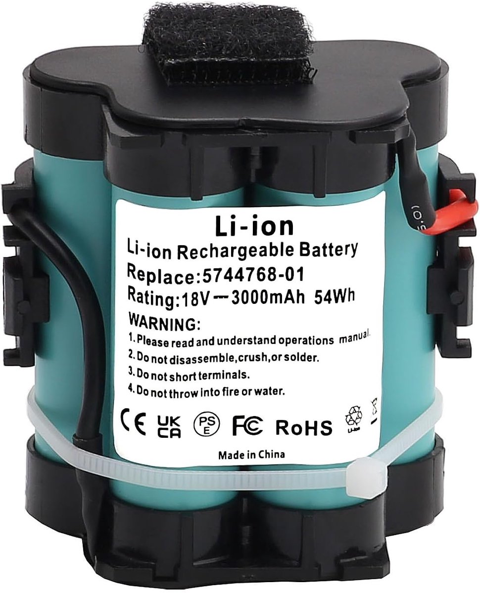 Accu Li-Ion 18V 3000mAh voor Gardena R38Li R40Li R45Li R50Li R70Li R80Li, Husqvarna Automower 105 305 308, Flymo 1200R, McCulloch Rob R600 R800 R1000, Vervangt 5744768-01