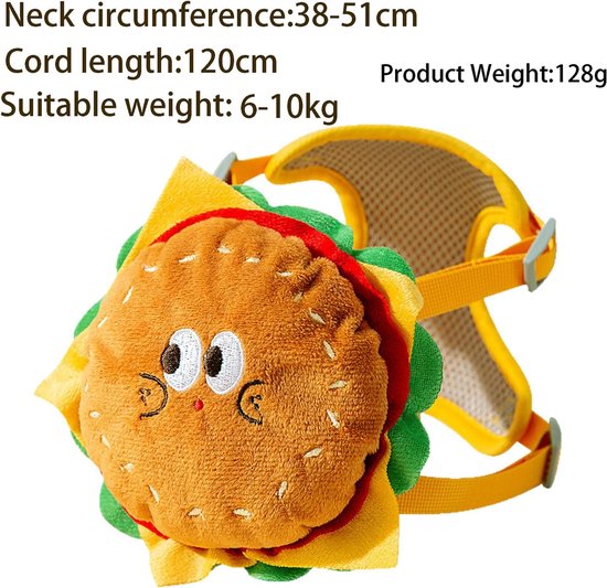 Hondentuigje met riem, 1 stuk, geel, hondenharnas, Escape-proof, ademend mesh, geschikt voor teddy, pomeriaan en andere kleine en middelgrote huisdieren — afbeelding 2