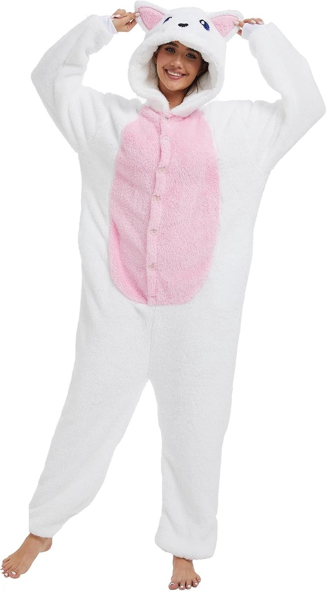 Pyjama voor volwassenen, uniseks, anime, dierenkostuum, cosplay, kostuum, overall, onesie, pyjamaset, panda, nachtkleding, slaapkleding