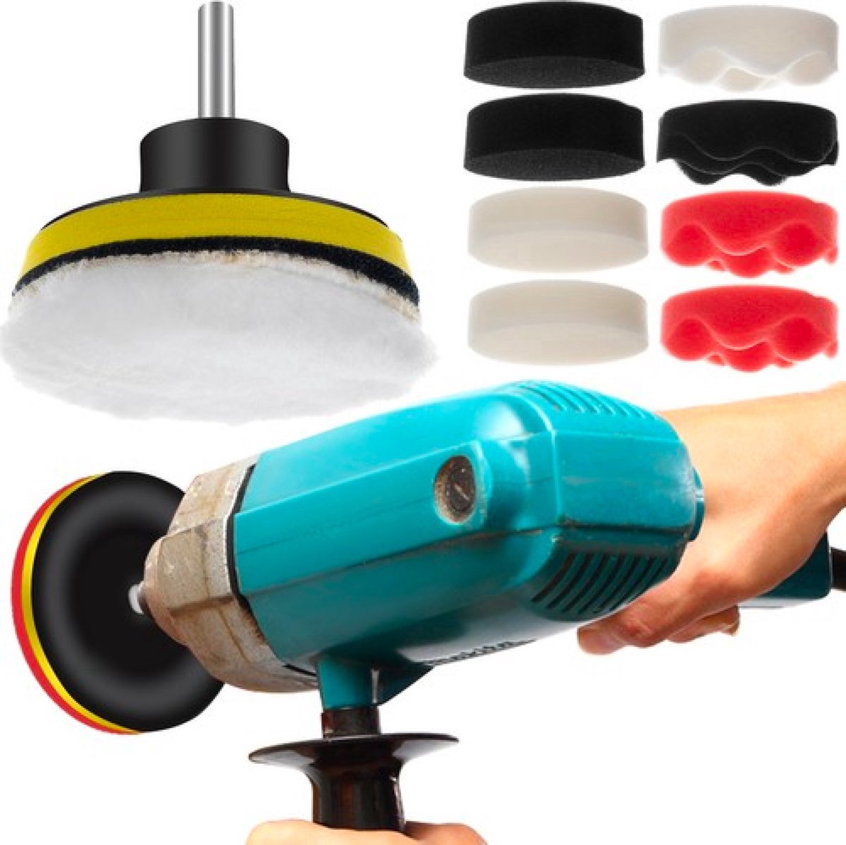 Polijst Set - Polijsten Boormachine - Polijstschijven, Polishing & Auto Wassen - Auto Krassen Verwijderen - 12 Delig