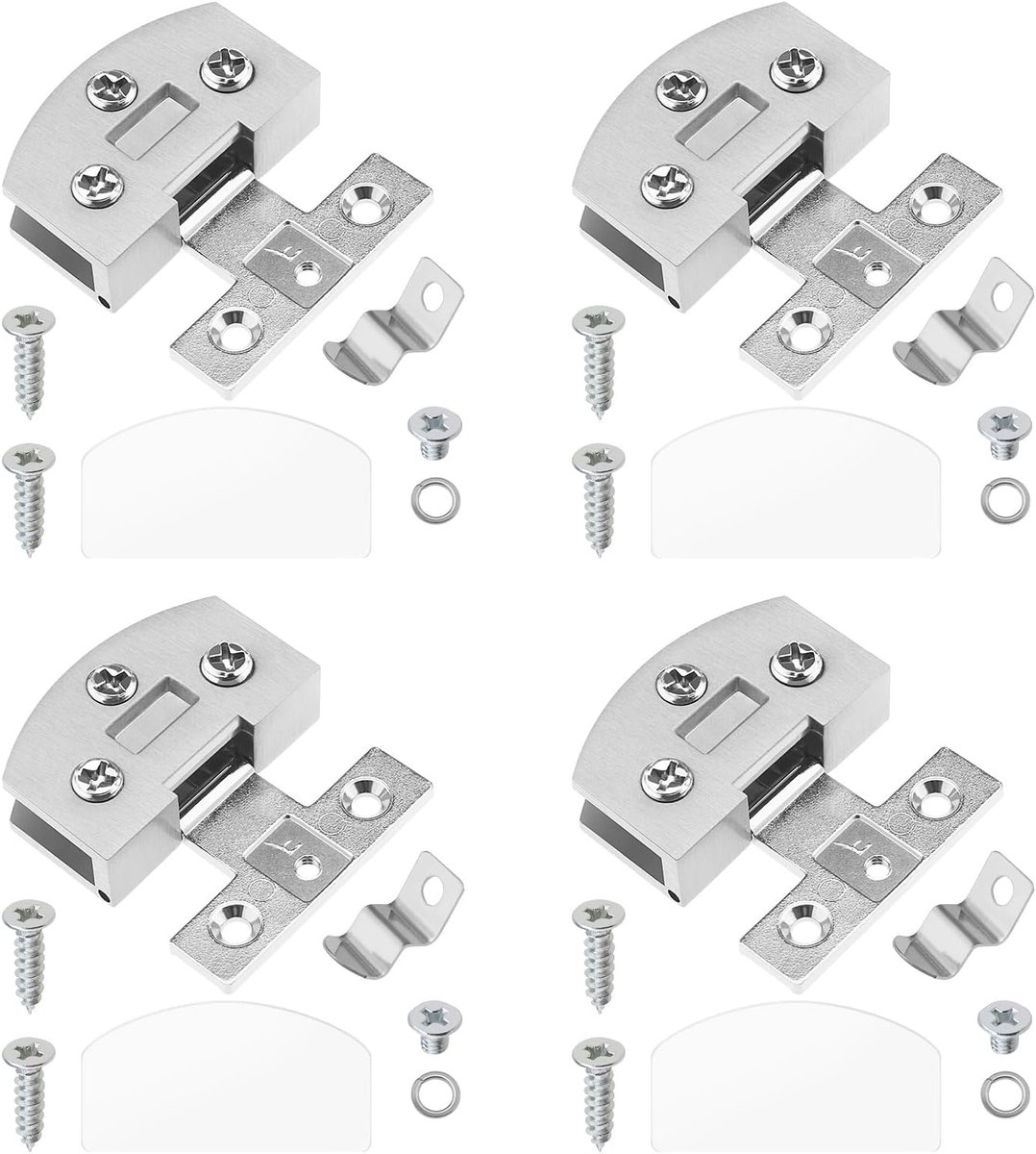 Dailygoods- Scharnieren Zinklegering - Glazen Scharnieren - Kleine Scharnieren - Scharnieren Zwart - Veilig Positioneringssleuf - Elegante Afwerking -