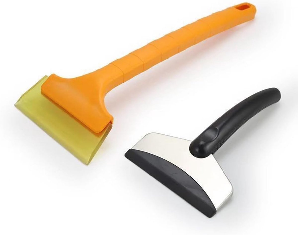 Dailygoods- IJscraper Set van 2 - Sneeuwschuiver - Antislip - Roestvrij Staal - Duurzaam - Compact en Lichtgewicht