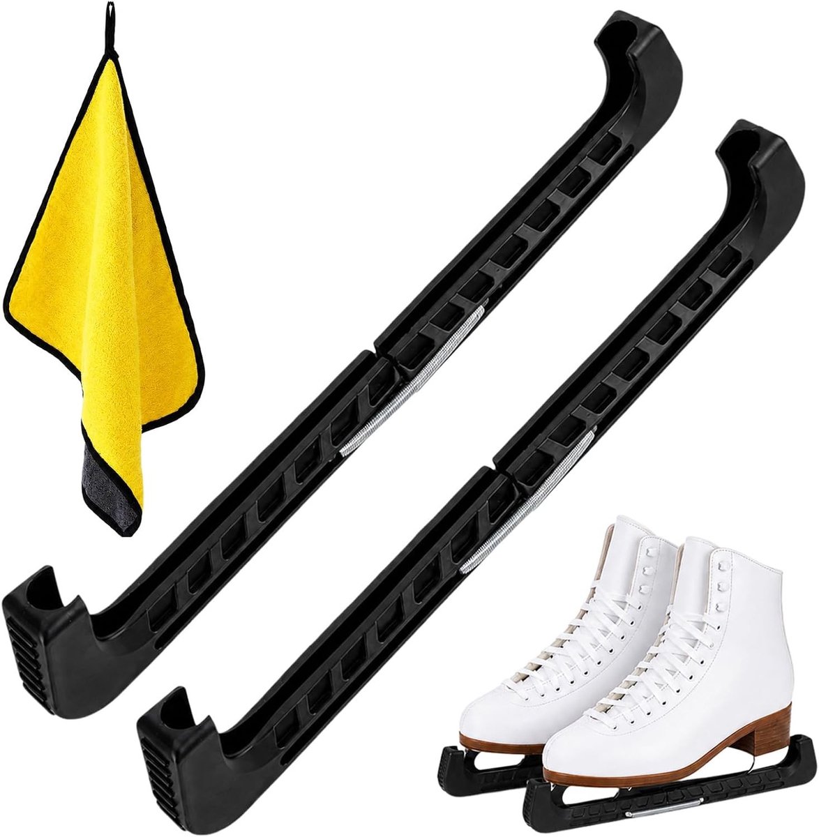 Schaatsbeschermers - Zwart - Verstelbaar - PVC - Voor Kunstschaatsen en IJshockey