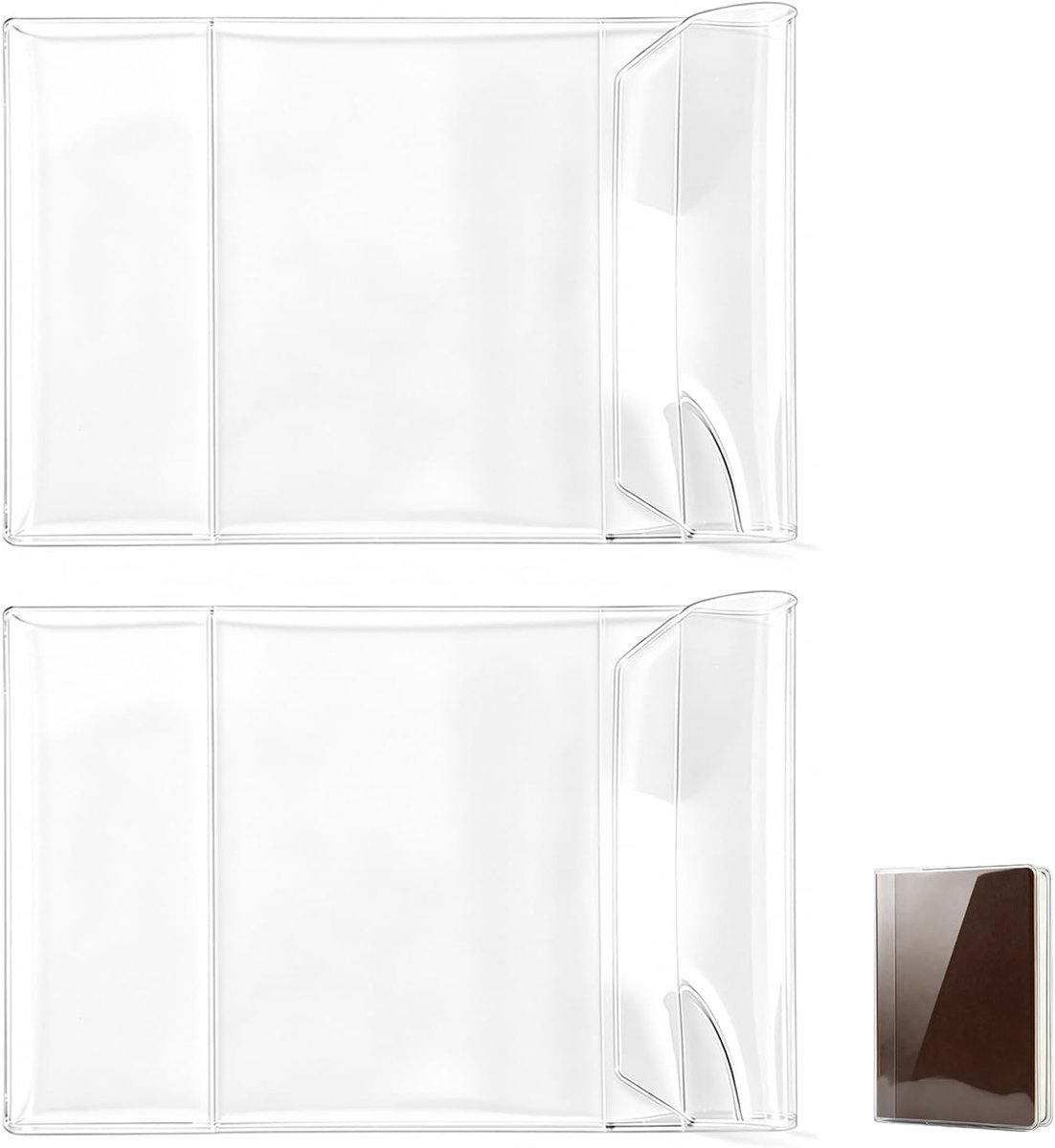 2 x A5 verstelbare pvc-omslag, transparant, kras- en vochtbestendig, beschermende planner/notitieboekbinder, met ruimte voor notities en penhouder, voor studenten en reizigers