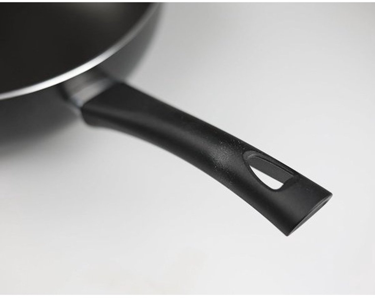 Wokpan Aluminium - Roerbakpan - Snel Koken - Anti-aanbaklaag - 30 cm - Zwart