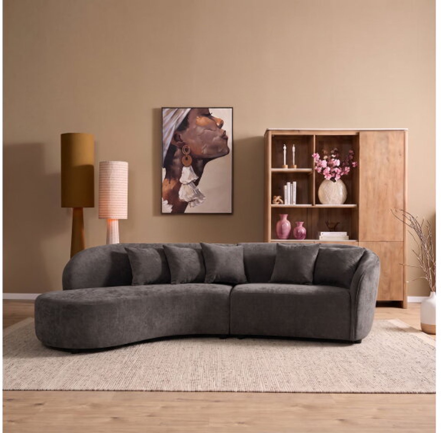 Starfurn - MySofa Novi Hoekbank lounge L + 3 zits - grijs