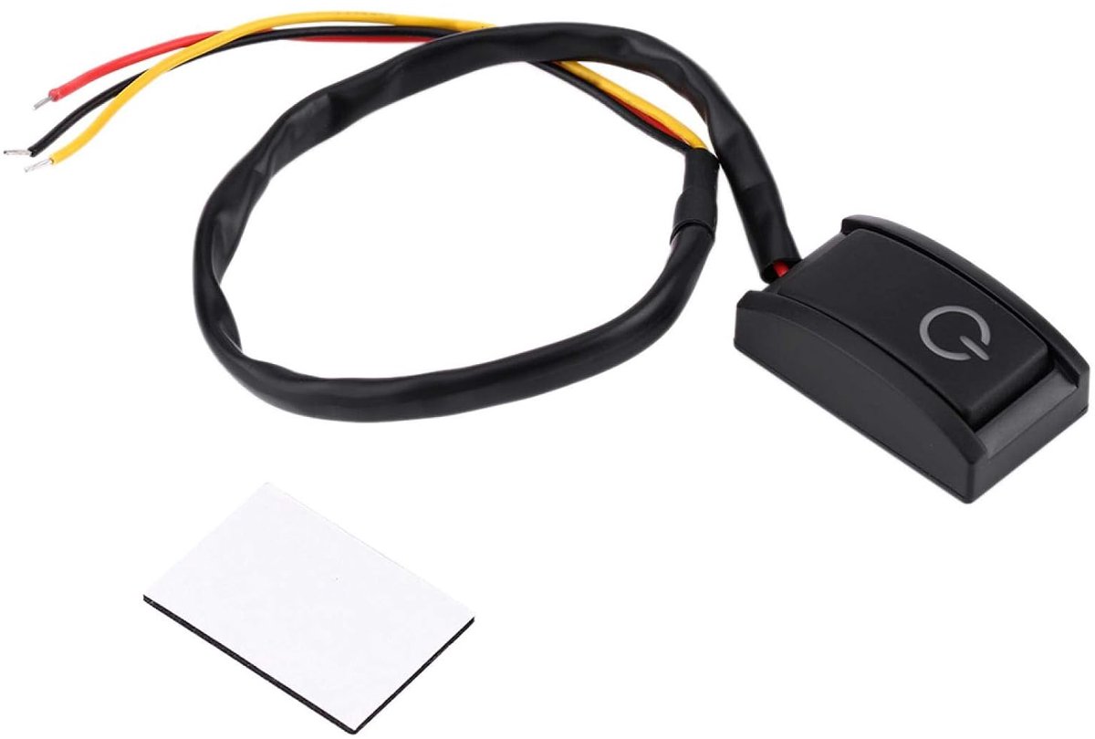on Switch 12v, zelfklevende kleverige knopschakelaar, auto DIY zelfklevende schakelaar met wit led-licht