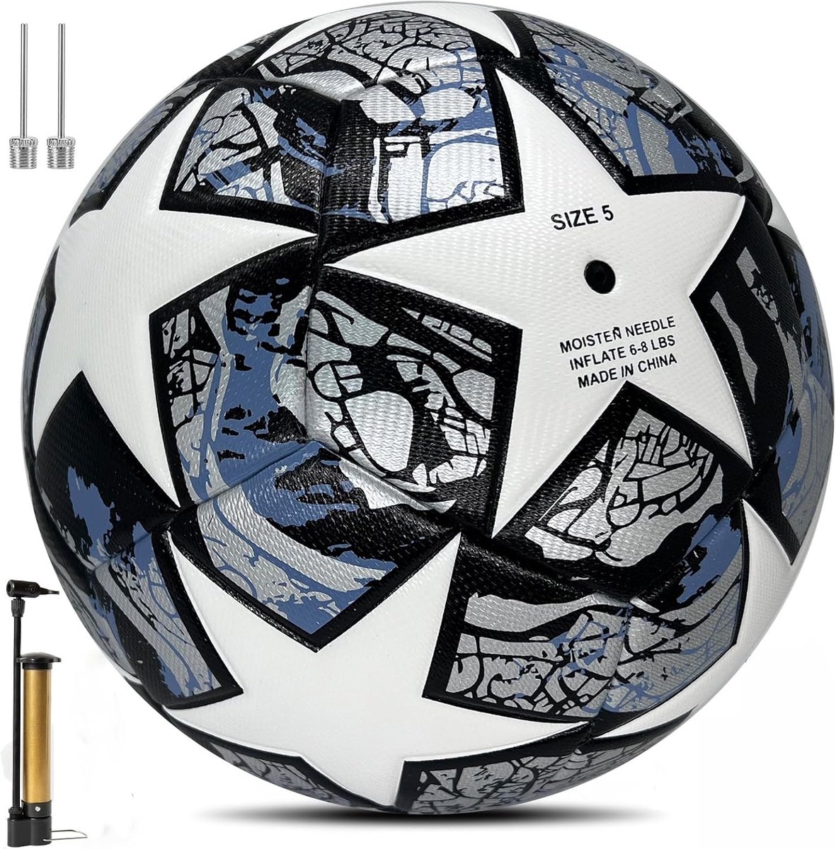 maat 5, voetbalgeschenken voor jongens, voetballen fans, lederen voetballiefhebbers, uitgerust met pomp