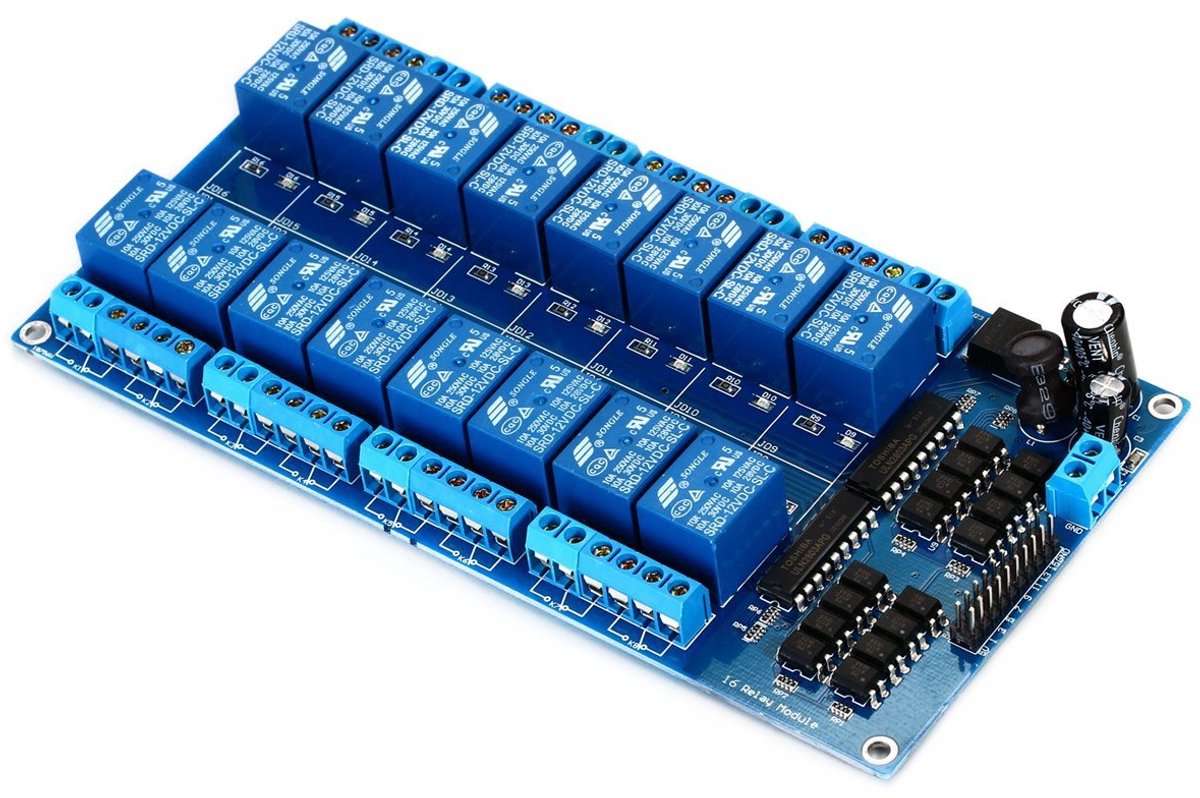 16 kanalen 12 V relaismodule Shield expansiebord met optocoupler voor Arduino Raspberry Pi AVR PIC ARM