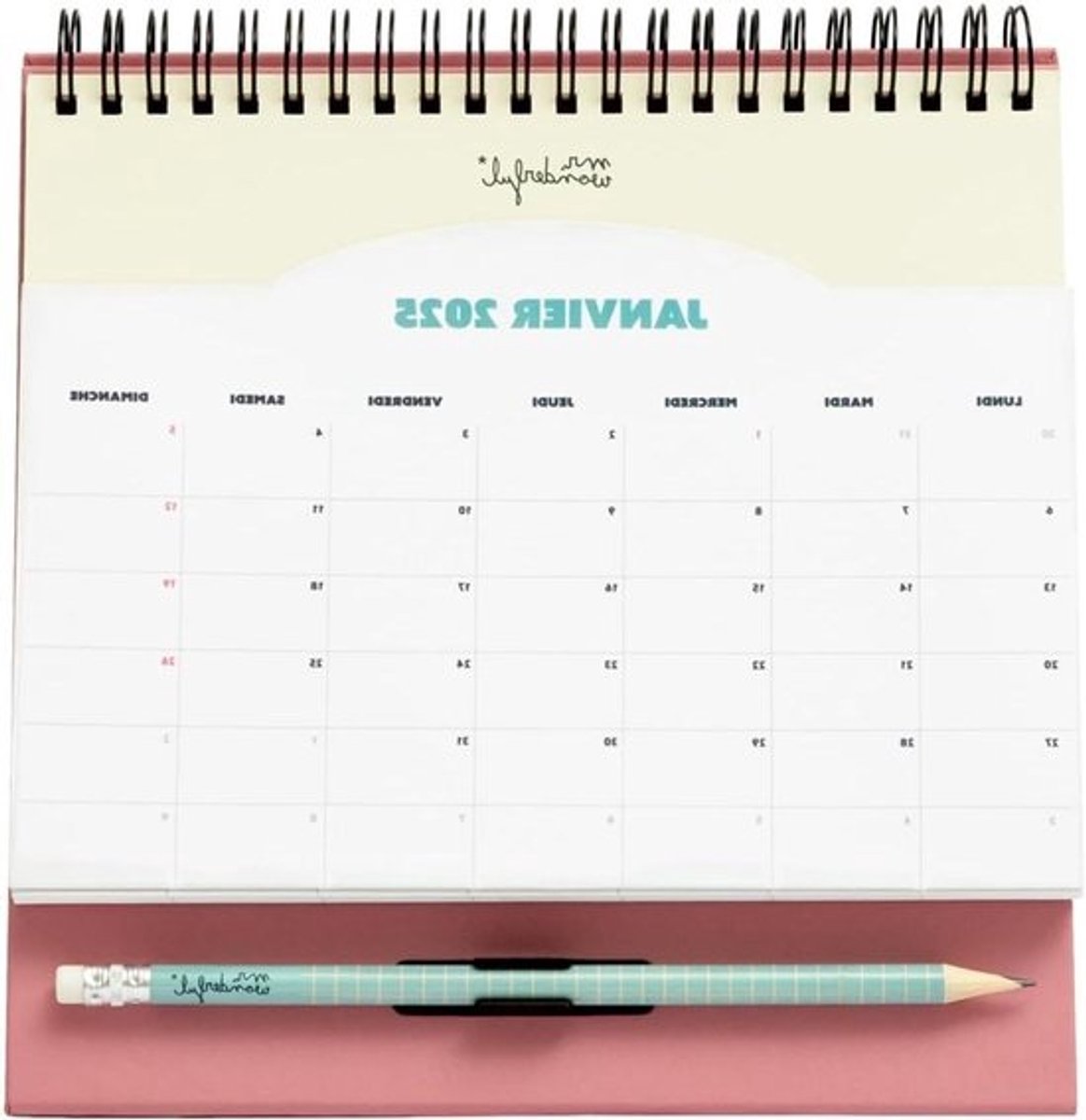 Bureaukalender met vak - Planners agenda - Organiseren van dagen - Met telefoonhouder - 19 x 19 cm - Multicolor