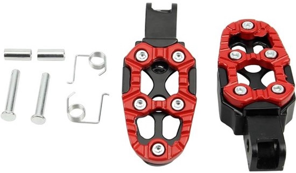 Motorfiets Voetsteunen - Voetpedalen Motor - Veilig Rijden - Antislip Verhoogd Patroon - Universele Pasvorm - Zwart