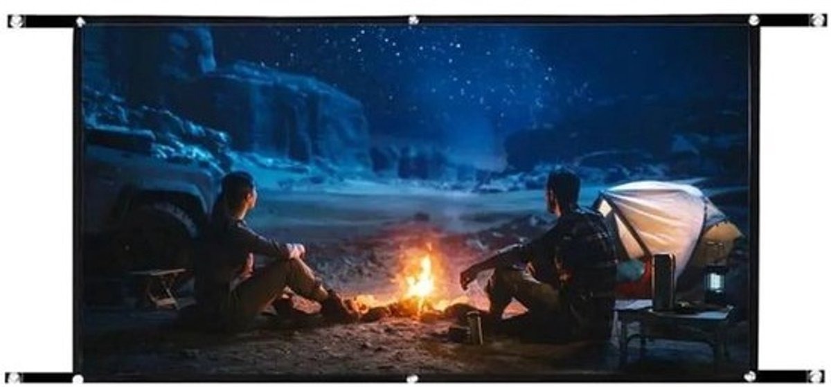 Projectiescherm Opvouwbaar - Filmscherm Draagbaar - Thuisbioscoop Buiten - Anti-kreuk Polyester - 120 inch 16:9 - Wit