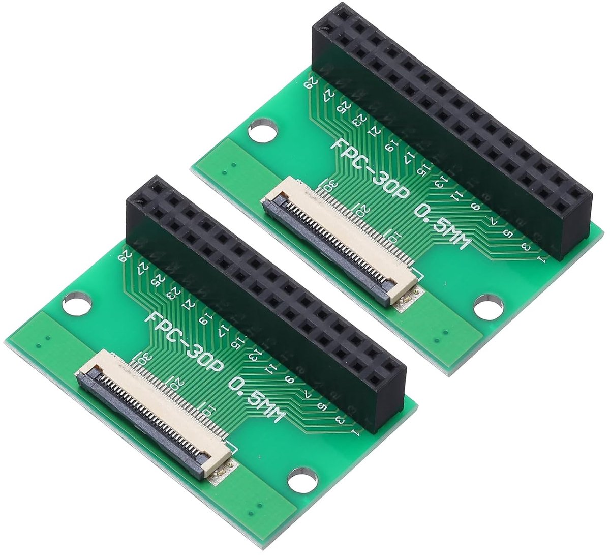 2 connectoren FFC FPC 30-pins 0,5 mm converterbord