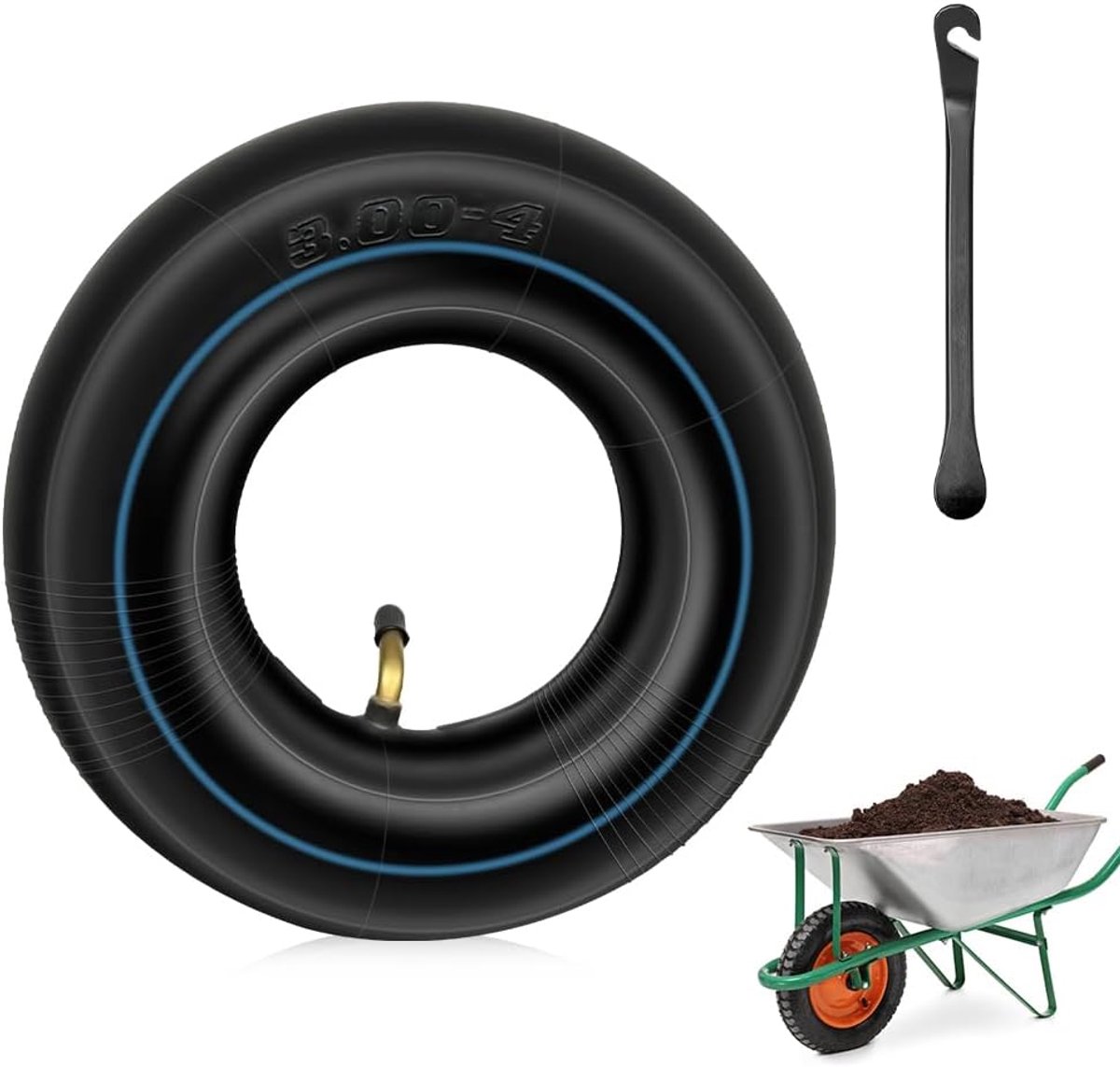 Dailygoods- Slang 3.00/3.50-4 - Binnenslang - Steekwagen - Grasmaaier - Tuintractor - Hoogwaardig rubber - Duurzaam en luchtdicht