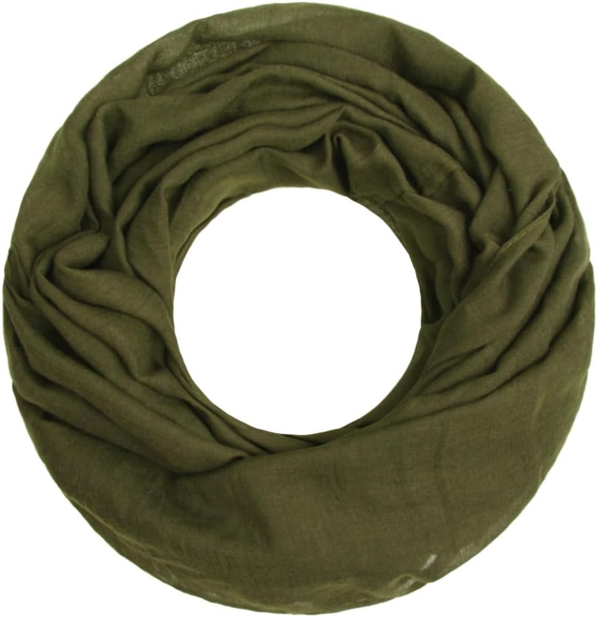 Loop Cary Basic sjaal dames sjaal colsjaal ronde sjaal halsdoeken effen loopsjaal eenkleurig, Dark Olive 1