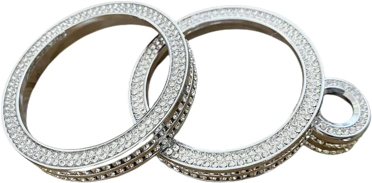 Interieur Trim Bling Accessoires geschikt voor Land Rover Range Rover Velar 2017-2018 Auto Wijziging Accessoires Vrouwen Strass Crystal Decals Accessoires Air conditioning knob decorative ring 3pcs/set ZILVER