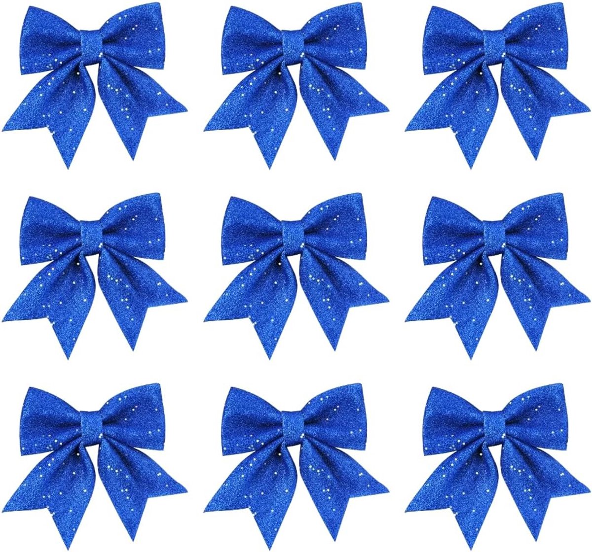 Strikken blauw, 9 stuks kerststrikken, cadeaustrikken voor Kerstmis, kerstbogen, blauwe kerststrikken voor buiten, strikken voor kerstboomdecoratie