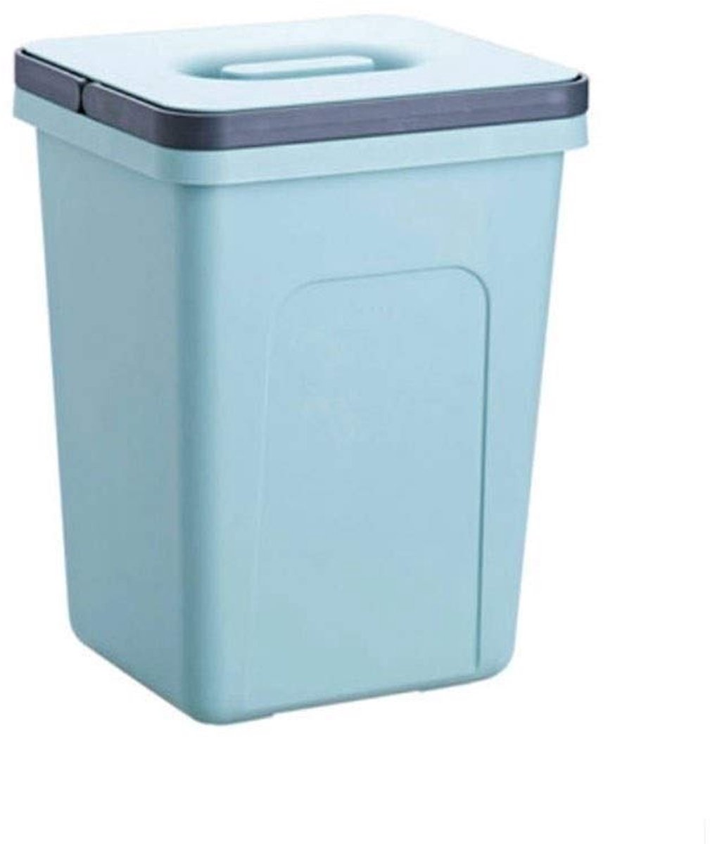 Prullenbak Plastic Vuilnisbak Keuken Woonkamer Office Waste Bin Badkamer Waterproof Plein Storage Bin prullenbak met Deksel Trash Vuilnisbak (Color : White)