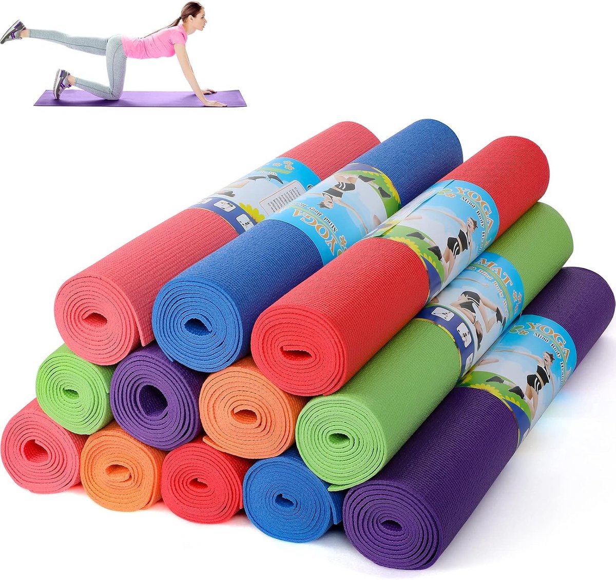 Matten bulk 150 x 68 x 0,12 cm oefenmatten antislip fitnessmatten trainingsmatten voor vrouwen mannen thuis workout gym yoga