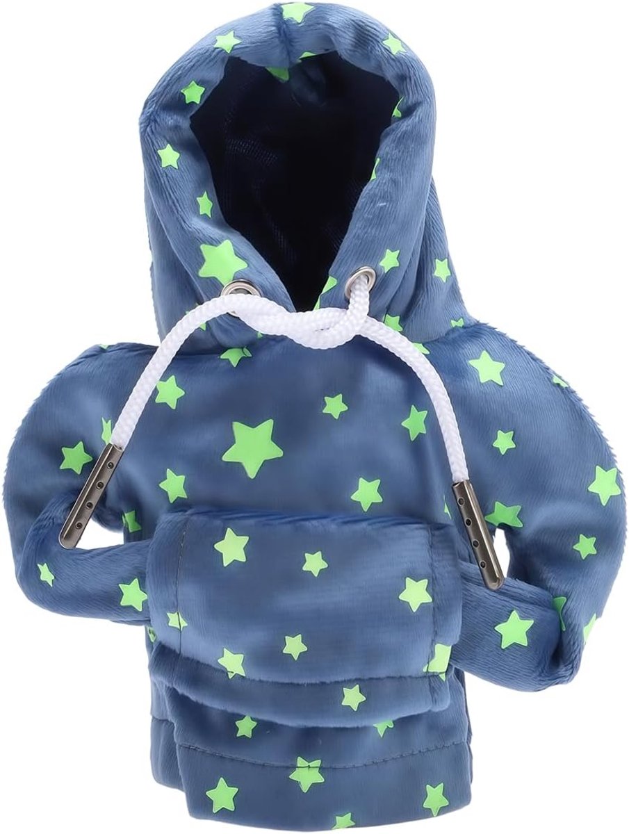 Blue Glow Hoodie Shift Knop Cover Star Patroon Gear Lever Sok voor Auto SUV