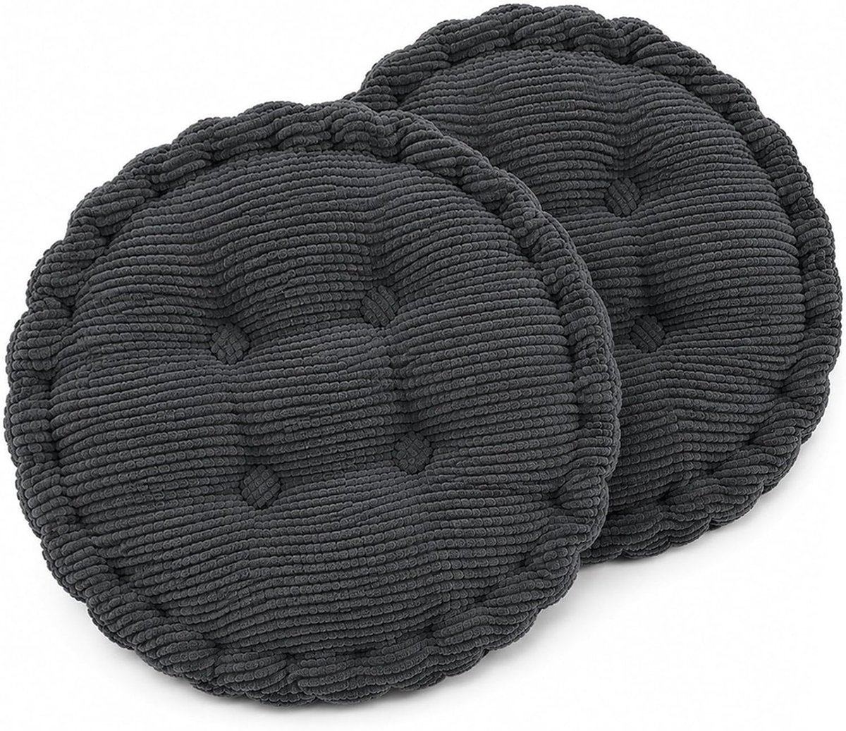 Stoelkussen, outdoor, set van 2 zitkussens, rond, 40 x 40 cm