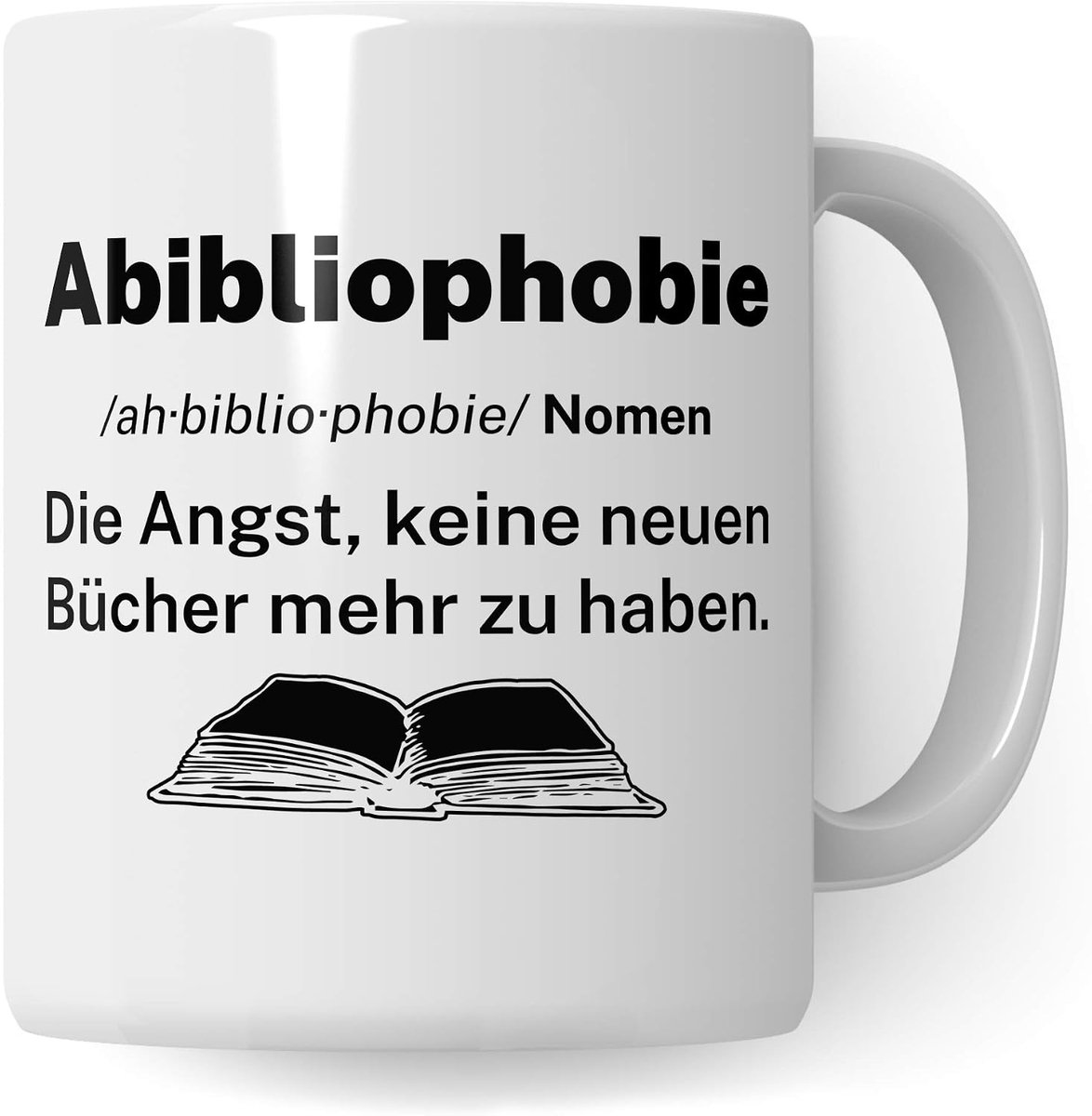 boek, cadeaus voor lezeratten, Abibliophobia boeken lezen hobby boekenwurm mok, cadeau-idee lezer koffiemok, literatuur boekenliefhebber koffiemok