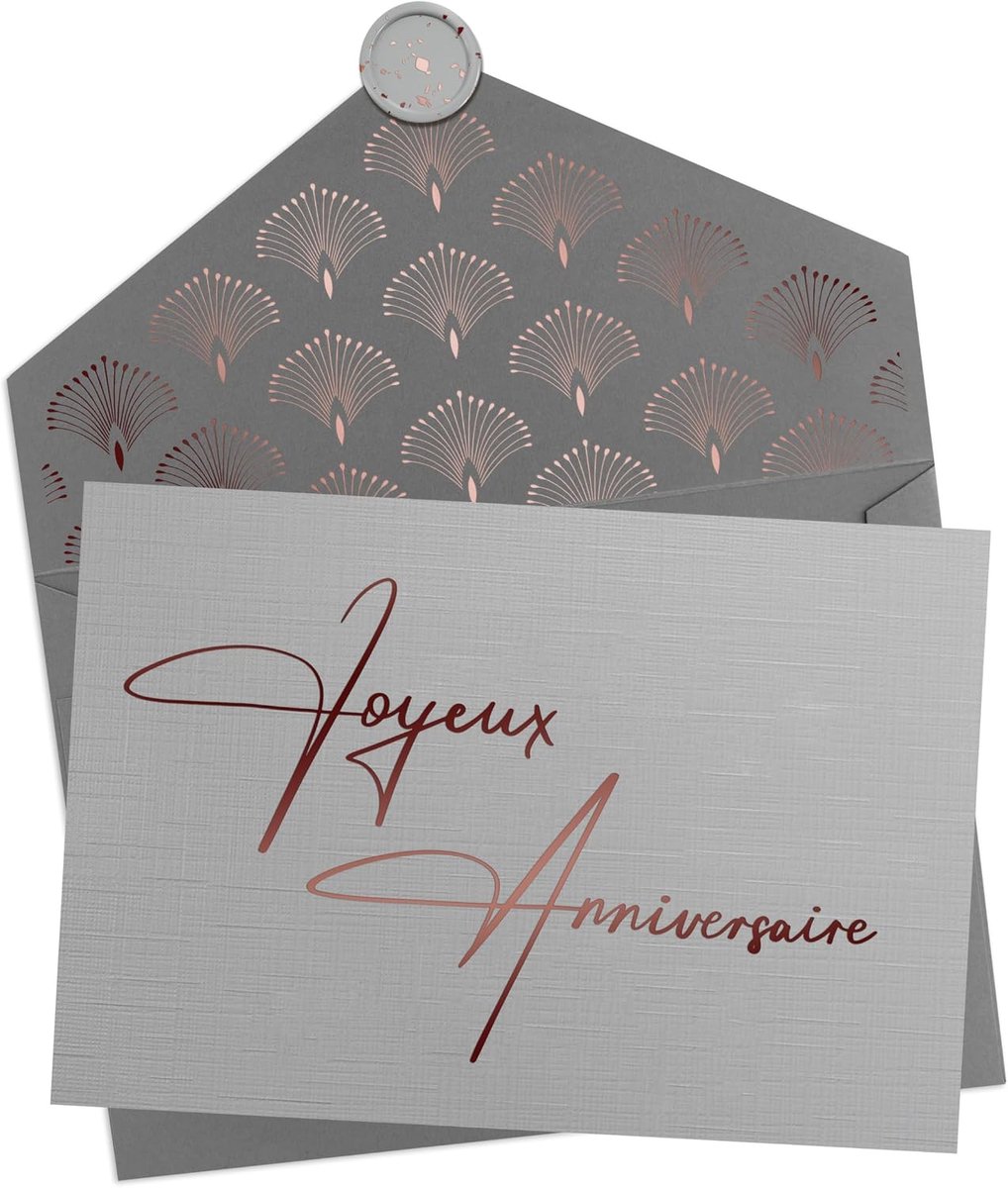 Coon - Verjaardagskaart – Happy Birthday-kaart met envelop – grijs