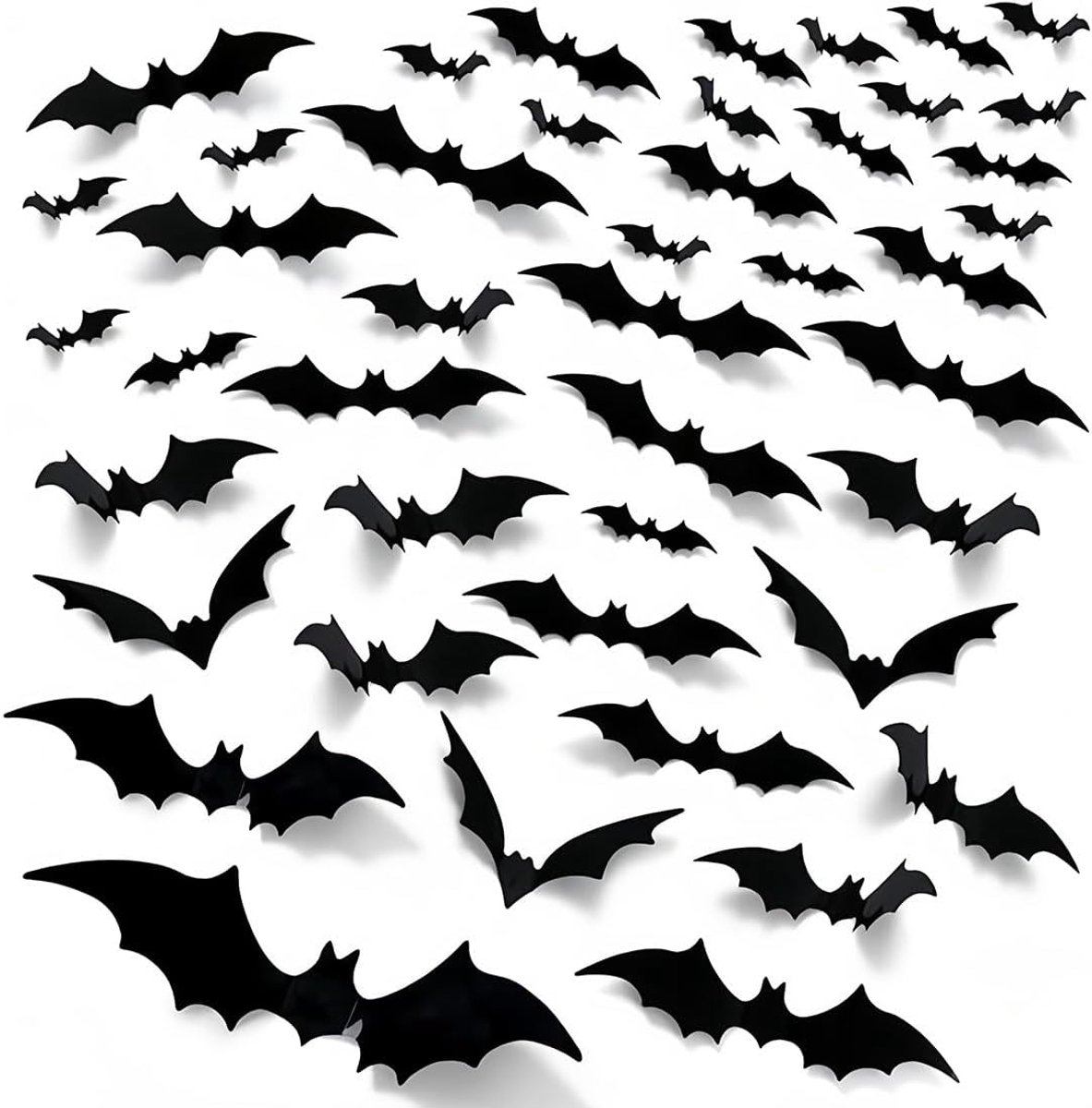 72 stuks Halloween vleermuisdecoratie, 3D-vleermuisstickers, Halloween vleermuizendecoraties, Halloween feestaccessoires, vleermuizendecoratie voor ramen