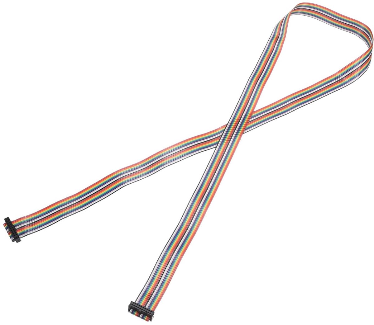 Lintkabel IDC Rainbow Wire stap 2,54 mm aansluiting 20 Pin FC vrouwelijke stekker zwart voor doe-het-zelf experimenten lengte 1 stuk