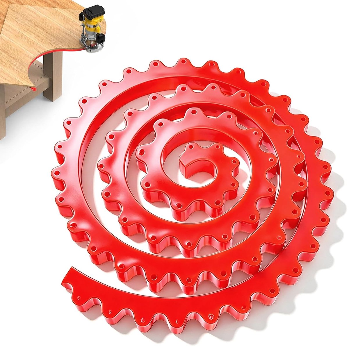 Profilering Strip Flexibele Curve Template, Rode Houtbewerking Profiel Gids Meerpunts Bevestigingsketen Gedreven Contour Tool voor Vormoverdracht (Rood, 2M)