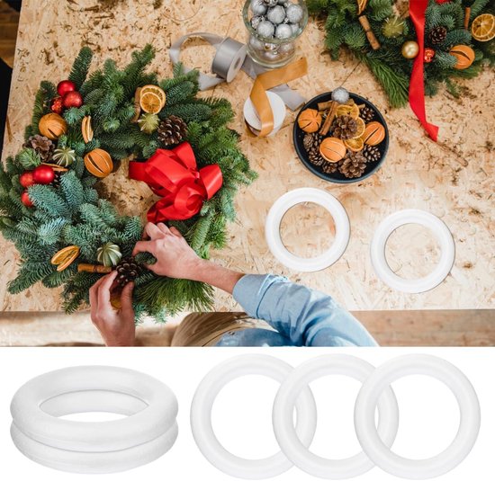 12 stuks kerstslingers, doe-het-zelf polystyreen vorm voor handwerk, decoraties en creatieve projecten, accessoires — afbeelding 2