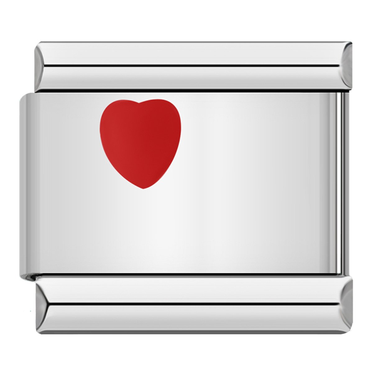 Little red heart zilver