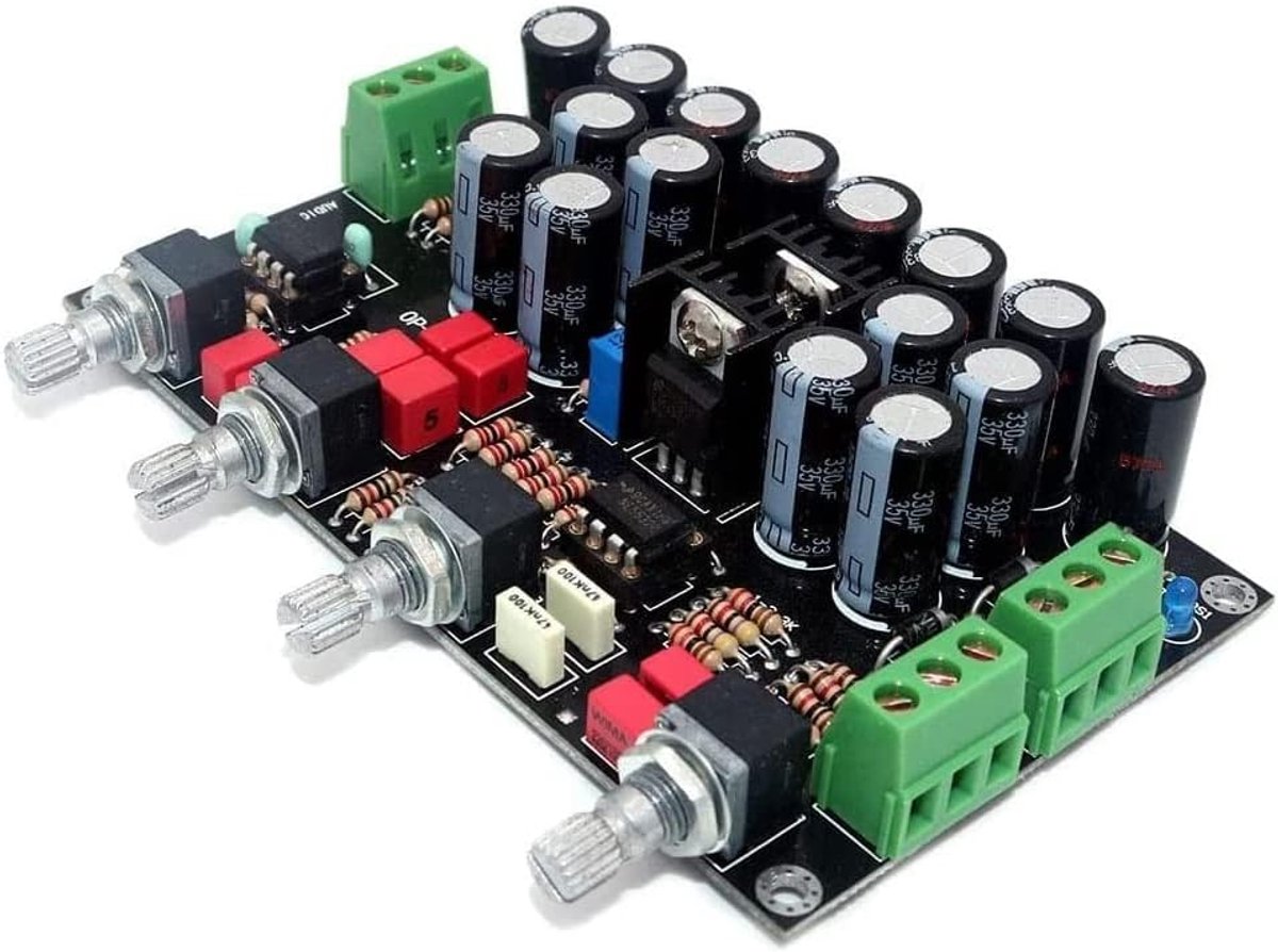 Voorversterker Volume Tone Control Board OPA2604+AD827 OPAMP 5532 LM317 zwart compatibel met alle versterkers Solido AC zwart 3-band 5W
