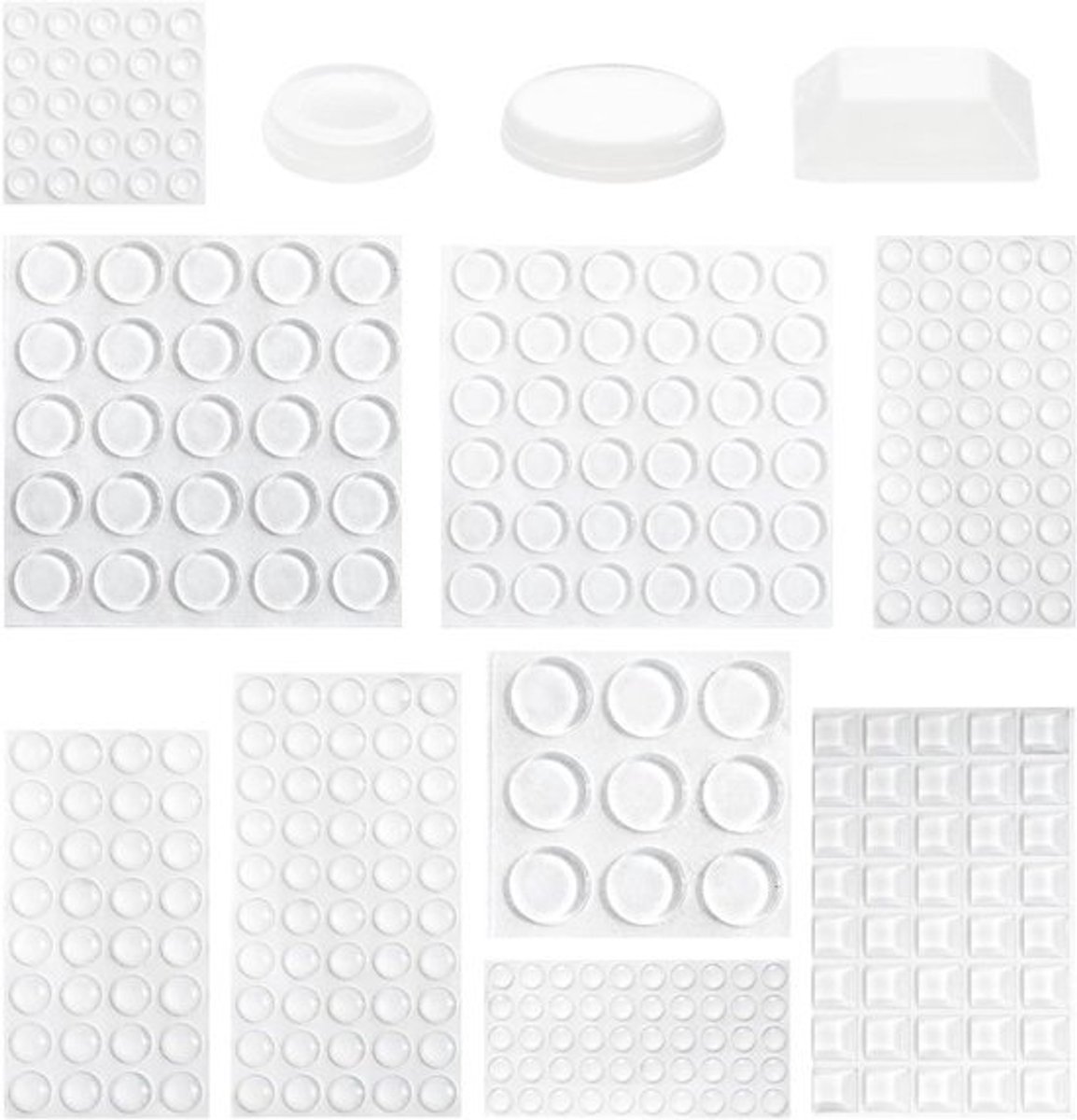 Allecto Plus - Siliconen kastbumperset - 317 stuks - Zelfklevende rubberen pads - Keukenkastbeschermers - Dempt lawaai - Bescherm oppervlakken