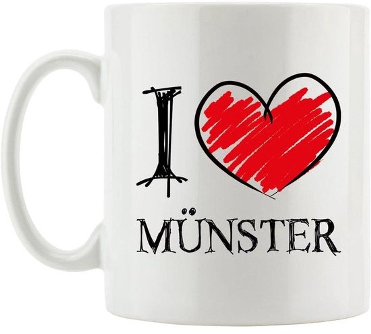 Koffiemok Keramiek met 'I Love Münster' Opdruk - Vaatwasserbestendig