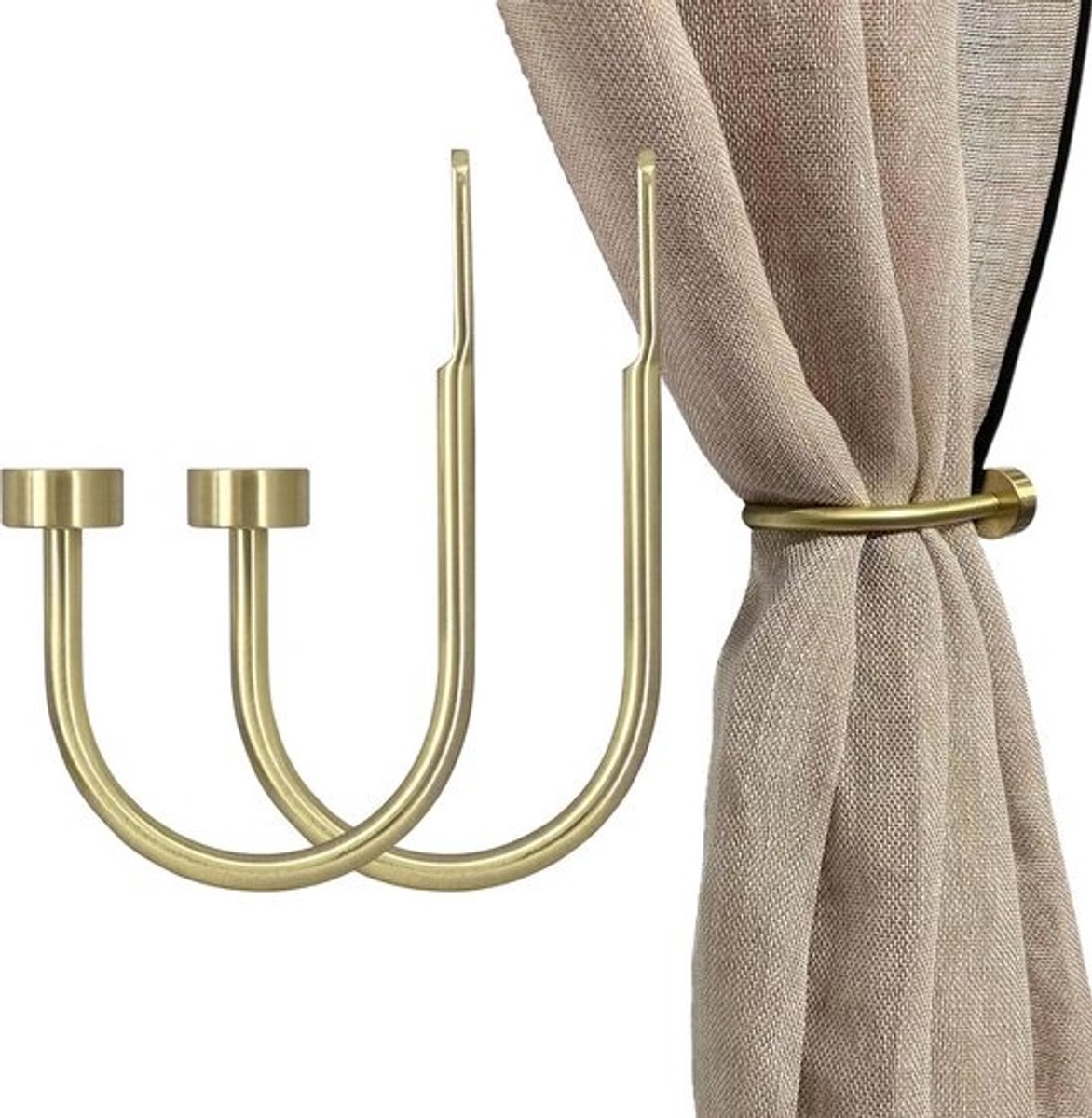 Set van 2 Kwaliteit Gordijn Terughouders - Massief Staal met Decoratieve Kap