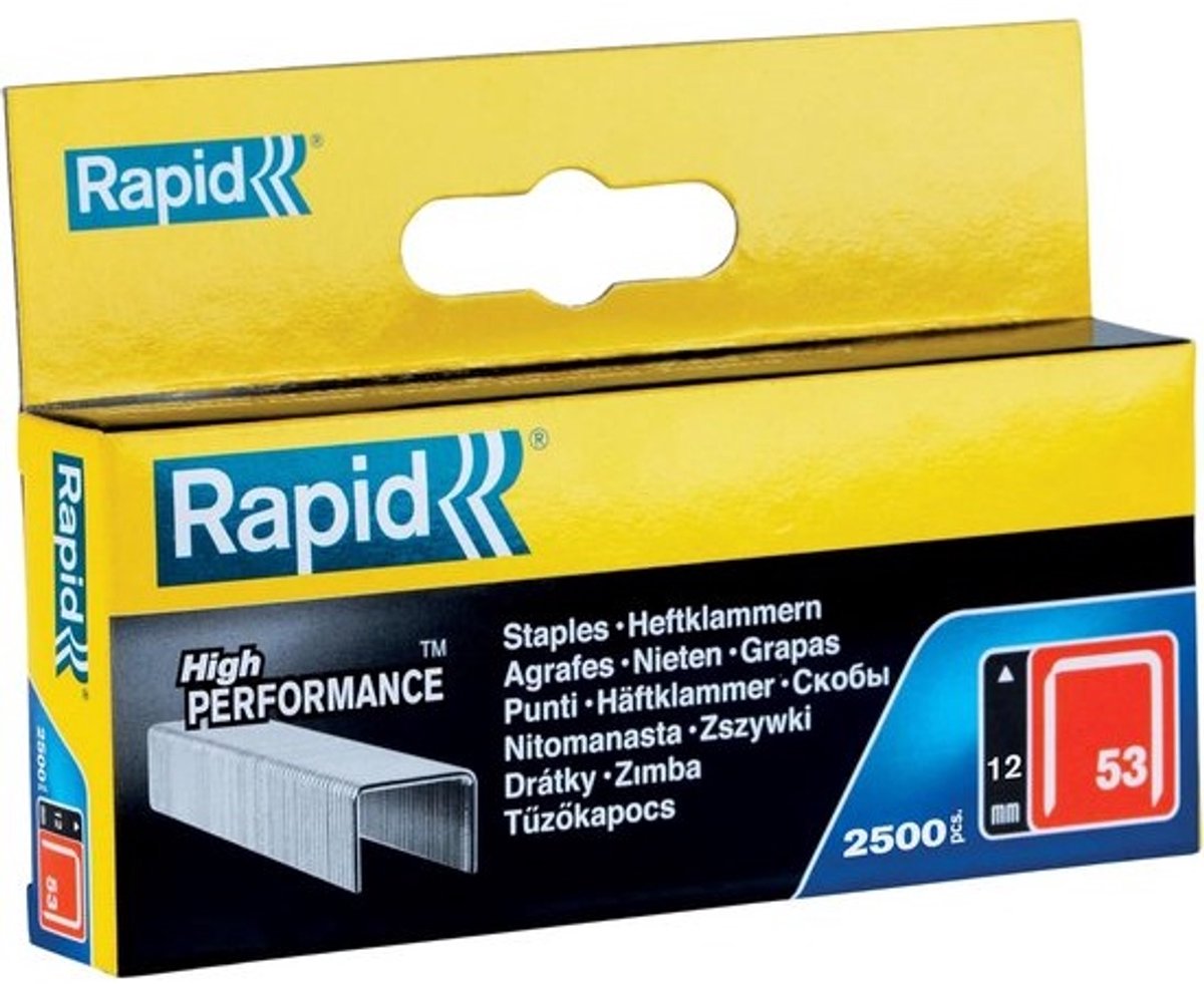 Tacker nieten Type 53, 12mm, 2500 Stuks - Dunne Draad Nietjes voor Hout en Stof