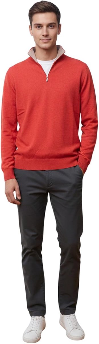kraag met ritssluiting voor heren, kasjmier-zijde, gemaakt in Italië, halve ritssluiting, lange mouwen, merinowol, kasjmier trui, beige, blauw, grijs, cadeau, winterkleding