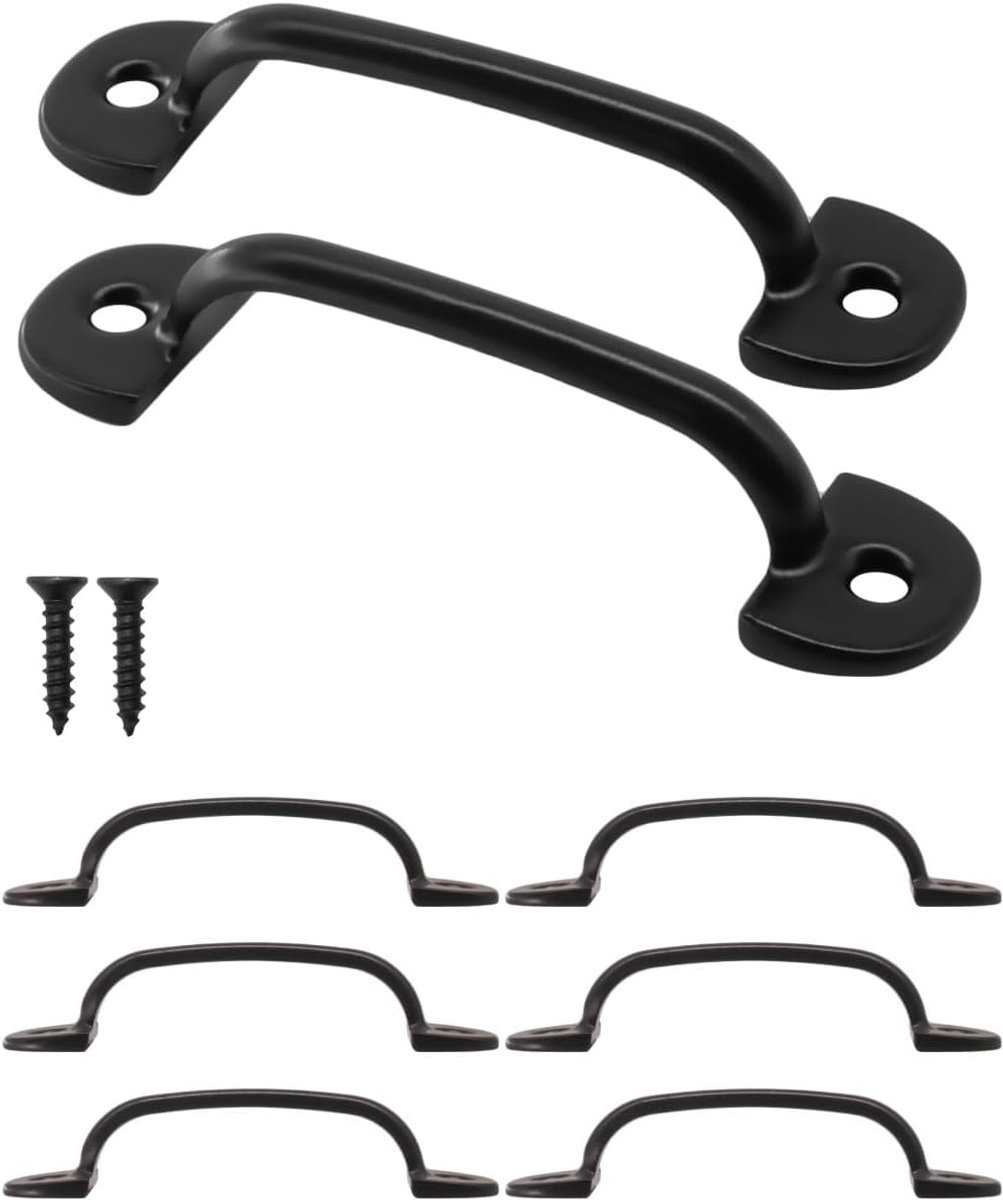 6x Antieke ladegrepen, klassiek design, kasten & kisten, 60 x 11 mm, zwart