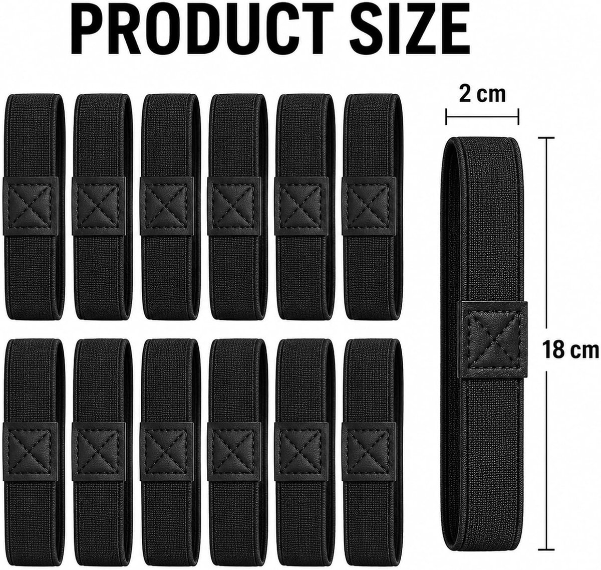 12 stuks veters, fixeerband, antislip en scheurvast, met latexdraden voor voetbalschoenen, basketbal, sportschoenen, 6 paar elastische banden, wasbaar op 30 graden, voor volwassenen, zwart