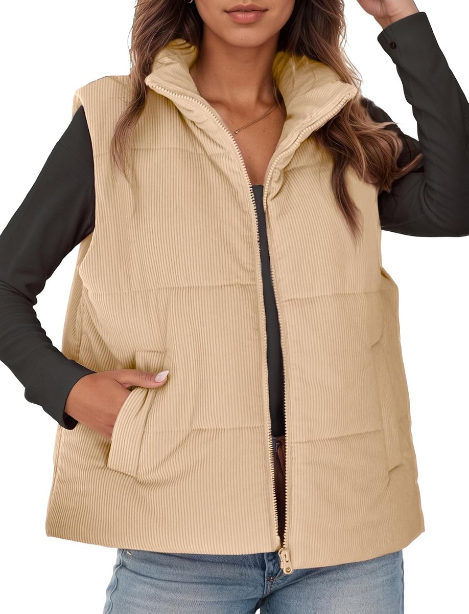 winter corduroy vest lichte opstaande kraag mouwloos corduroy jack elegant middellang warm vest casual effen rits winddicht winterjas met zakken