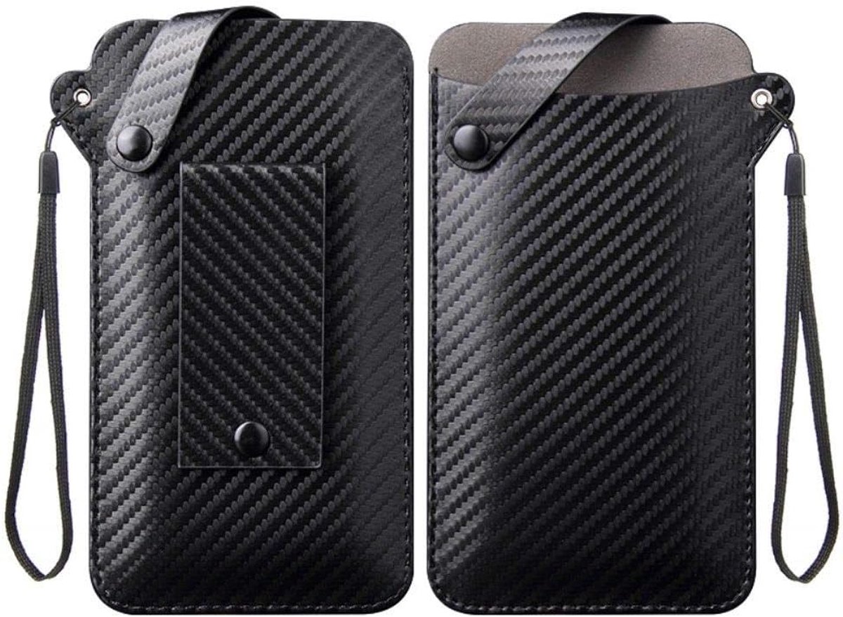 Ultra Lightweight Belt Case met Snap Fastener voor Wiko Jerry Max, Koolstofvezel