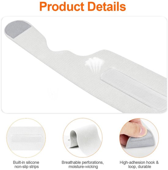 Handbandage voor de pols Gym, Polsbandage rechts en links, ademende handbandage voor de pols, zwarte polsband voor sport, gym, kantoorwerk en nacht (grijs, 1 stuk) — afbeelding 2