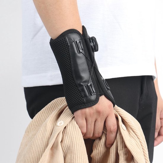 1 x polssteun, veilige sluiting door draaisluiting, polsbandage met metalen spalk-stabilisator, voor de rechterhand — afbeelding 3