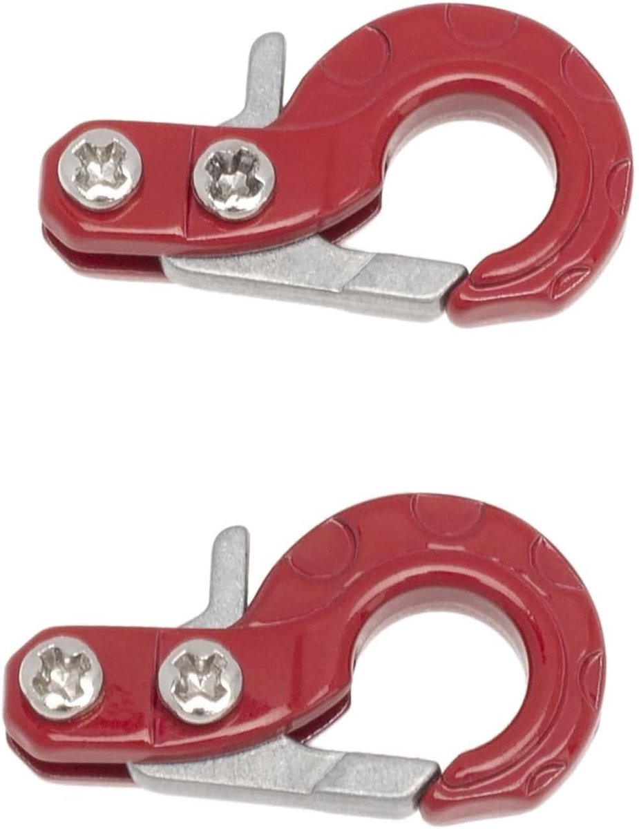 RC Crawler metalen lier haken, aanhangwagen sleephaak accessoires voor 1/10 RC auto axiaal SCX10 Tamiya RC4WD D90 D110 TF2 Traxxas TRX4 (rood)
